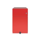 Cajonera móvil Bisley Note con 1 cajón personal y 1 de archivo en color rojo carmesí