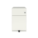 Cajonera móvil Bisley Note con 1 cajón personal y 1 de archivo en color blanco tiza