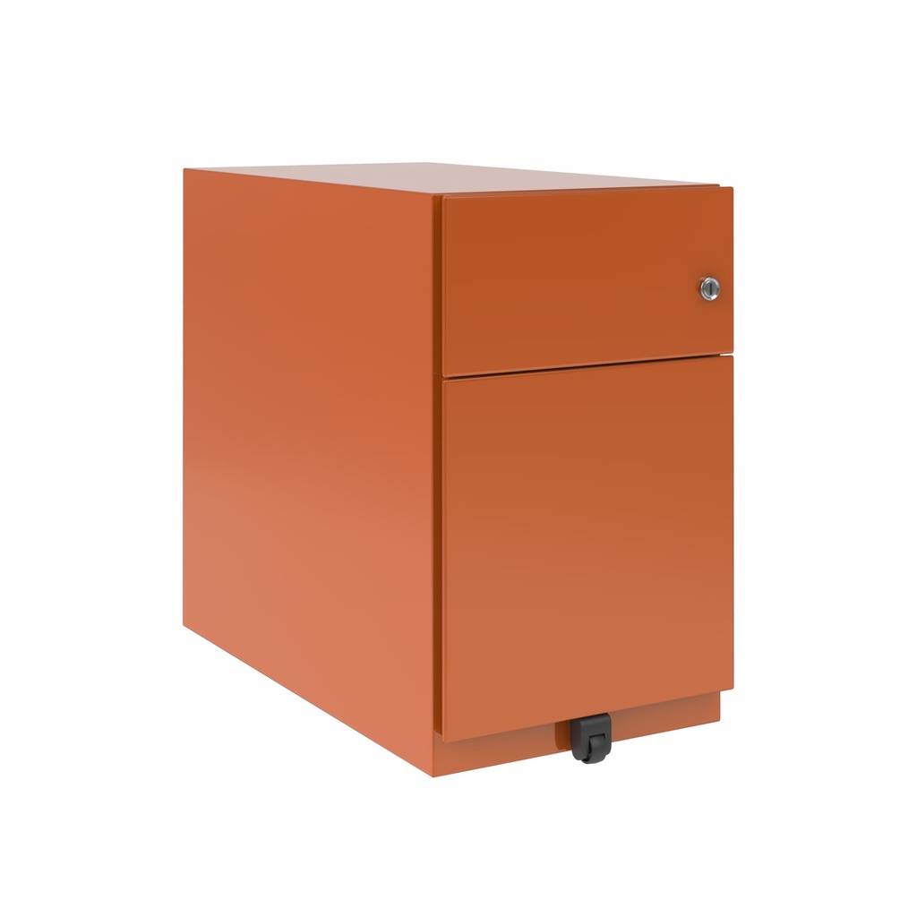 Cajonera móvil Bisley Note con 1 cajón personal y 1 de archivo en color naranja