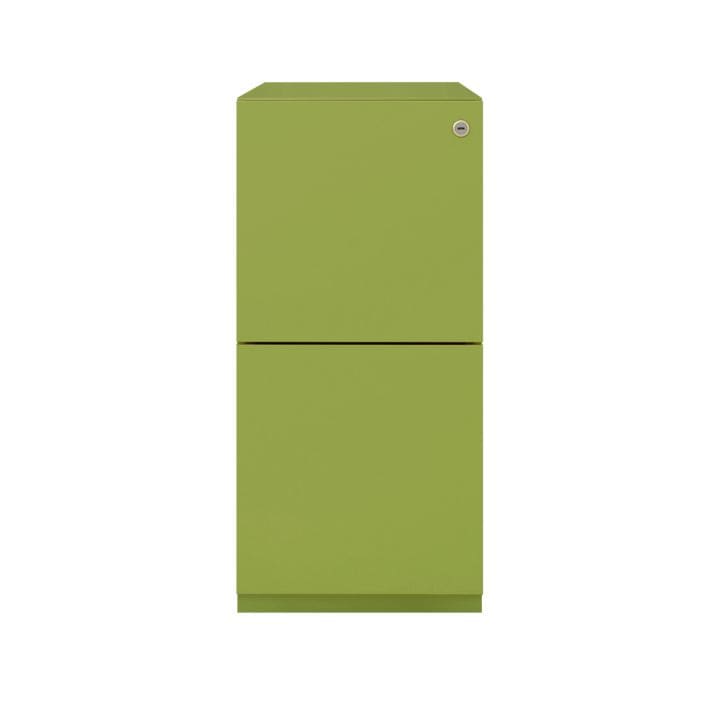 Cajonera móvil Bisley Note con 2 cajones de archivo estrechos en color verde