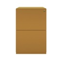 Cajonera móvil Bisley Note con 2 cajones de archivo estrechos en color marrón mostaza Dijon
