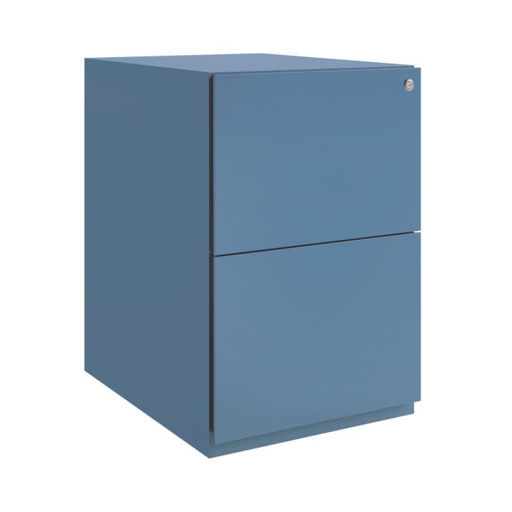 Cajonera móvil Bisley Note con 2 cajones de archivo estrechos en color azul Bisley