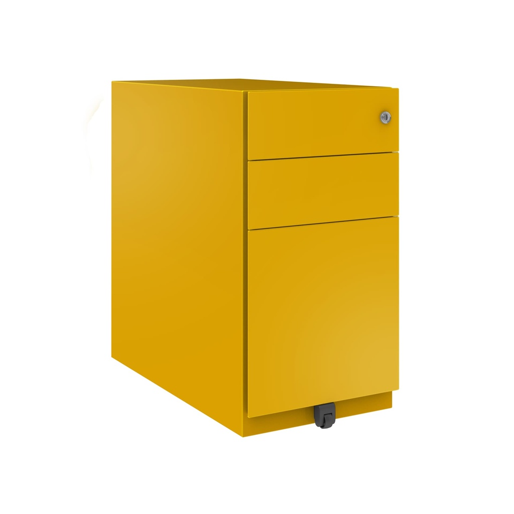 Cajonera móvil Bisley Note con 1 cajón personal y 1 de archivo en color amarillo oro