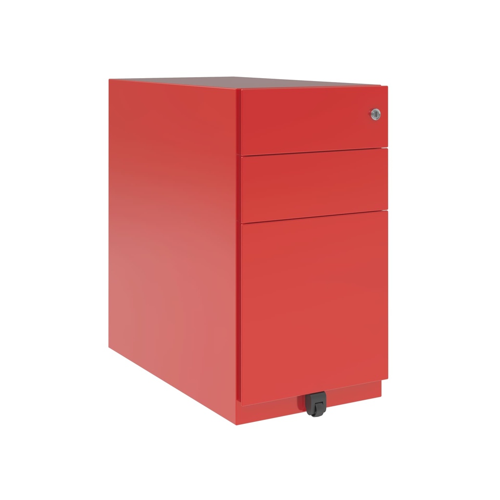 Cajonera móvil Bisley Note con 1 cajón personal y 1 de archivo en color rojo cardenal