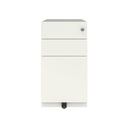 Cajonera móvil Bisley Note con 1 cajón personal y 1 de archivo en color blanco tiza