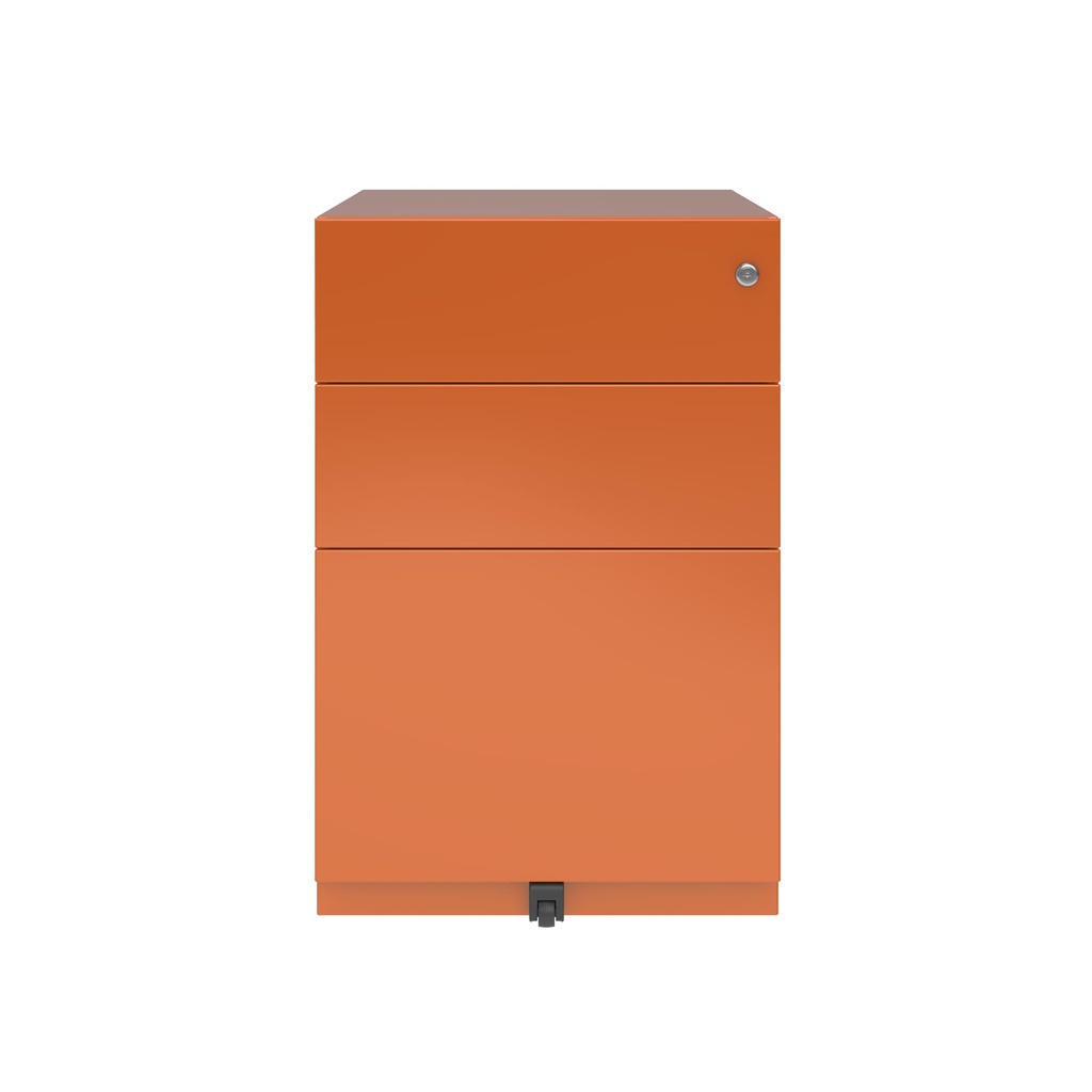 Cajonera móvil Bisley Note con 1 cajón personal y 1 de archivo en color naranja
