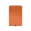 Cajonera móvil Bisley Note con 1 cajón personal y 1 de archivo en color naranja