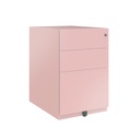 Cajonera móvil Bisley Note con 1 cajón personal y 1 de archivo en color rosa palo