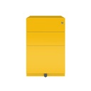 Cajonera móvil Bisley Note con 1 cajón personal y 1 de archivo en color amarillo girasol