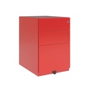 Cajonera móvil Bisley Note con 1 cajón personal y 1 de archivo en color rojo cardenal