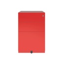 Cajonera móvil Bisley Note con 1 cajón personal y 1 de archivo en color rojo carmesí