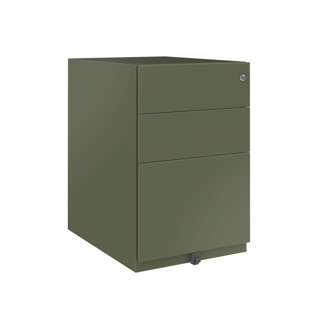 Cajonera móvil Bisley Note con 1 cajón personal y 1 de archivo en color verde oscuro
