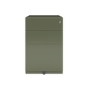 Cajonera móvil Bisley Note con 1 cajón personal y 1 de archivo en color verde militar