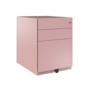 Cajonera móvil Bisley Note con 1 cajón personal y 1 de archivo en color rosa palo