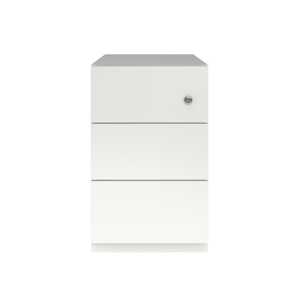Cajonera móvil Bisley Note con 1 cajón personal y 1 de archivo en color ultrablanco