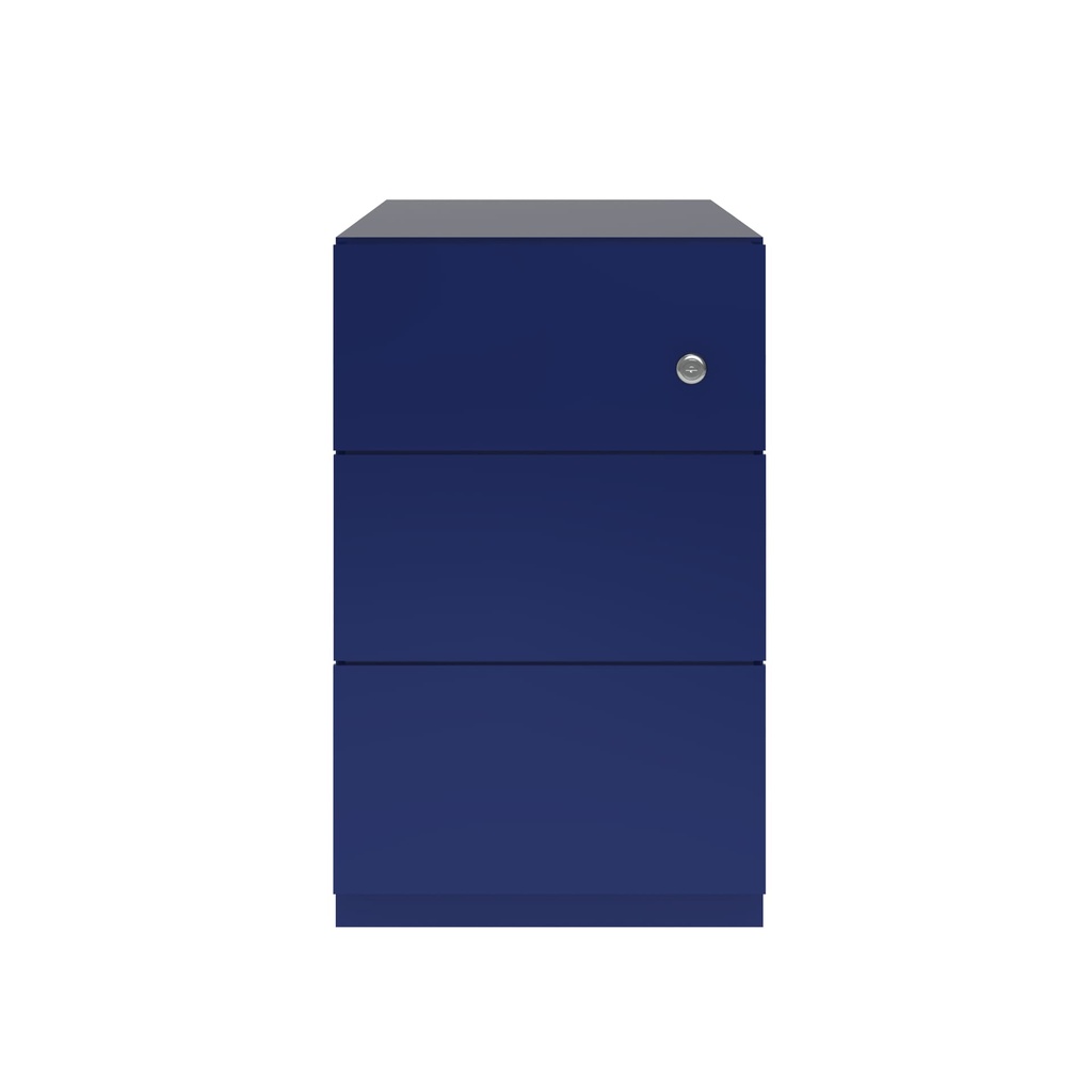 Cajonera móvil Bisley Note con 1 cajón personal y 1 de archivo en color azul oscuro