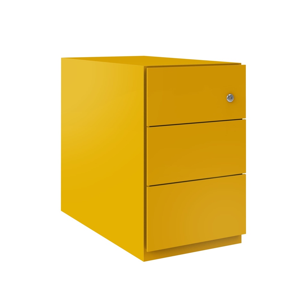 Cajonera móvil Bisley Note con 1 cajón personal y 1 de archivo en color amarillo oro