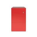 Cajonera móvil Bisley Note con 1 cajón personal y 1 de archivo en color rojo carmesí