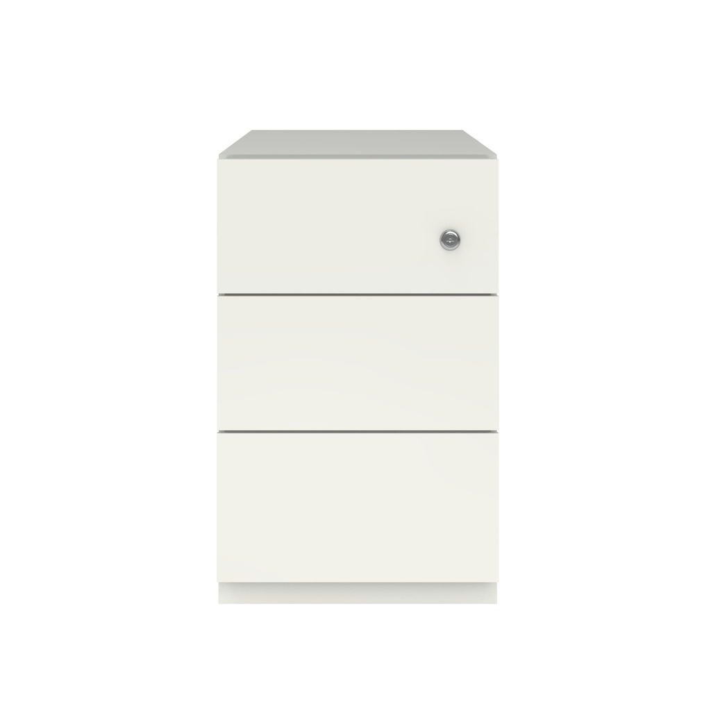 Cajonera móvil Bisley Note con 1 cajón personal y 1 de archivo en color blanco tiza