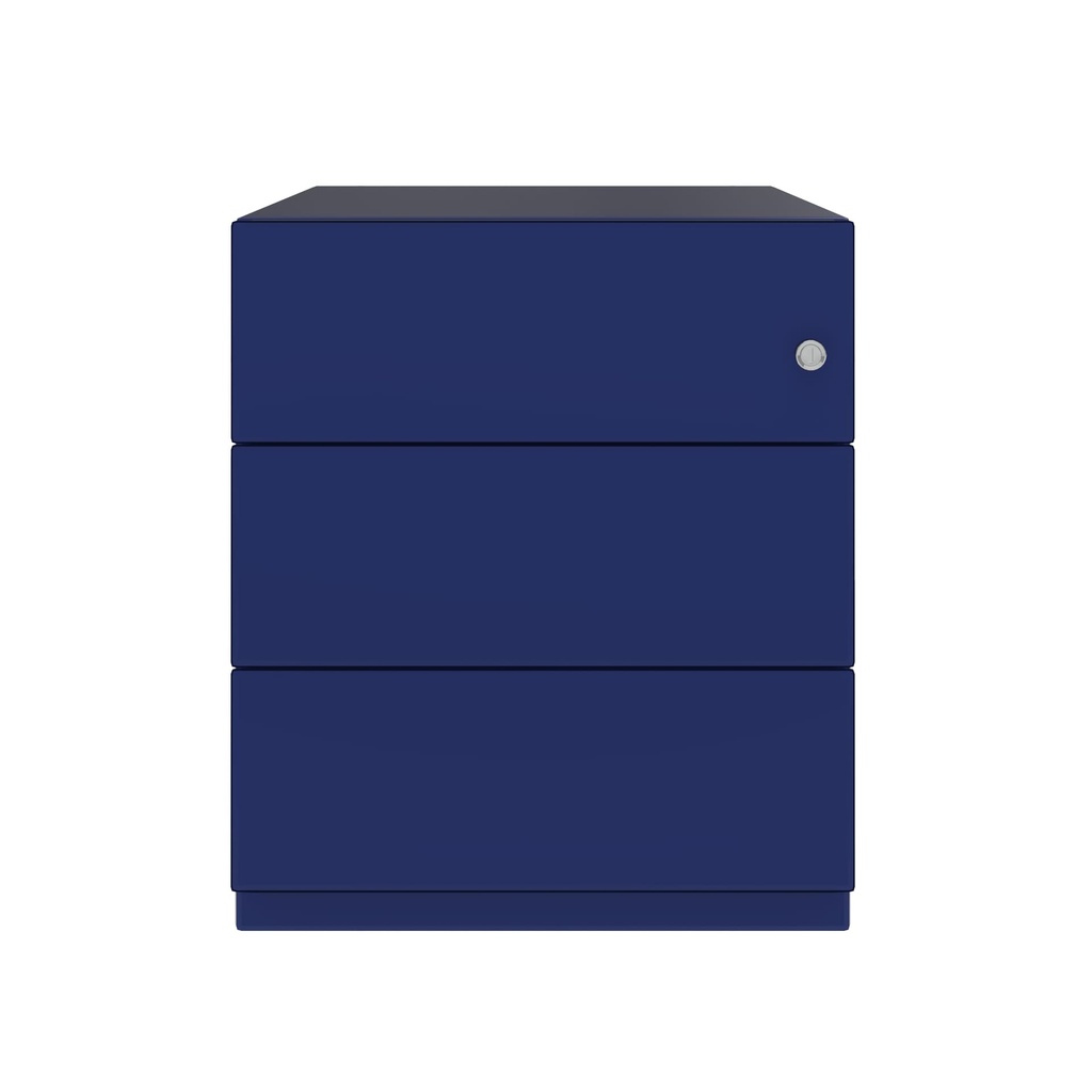 Cajonera móvil Bisley Note con 1 cajón personal y 1 de archivo en color azul oscuro