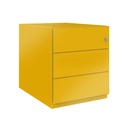 Cajonera móvil Bisley Note con 1 cajón personal y 1 de archivo en color amarillo oro