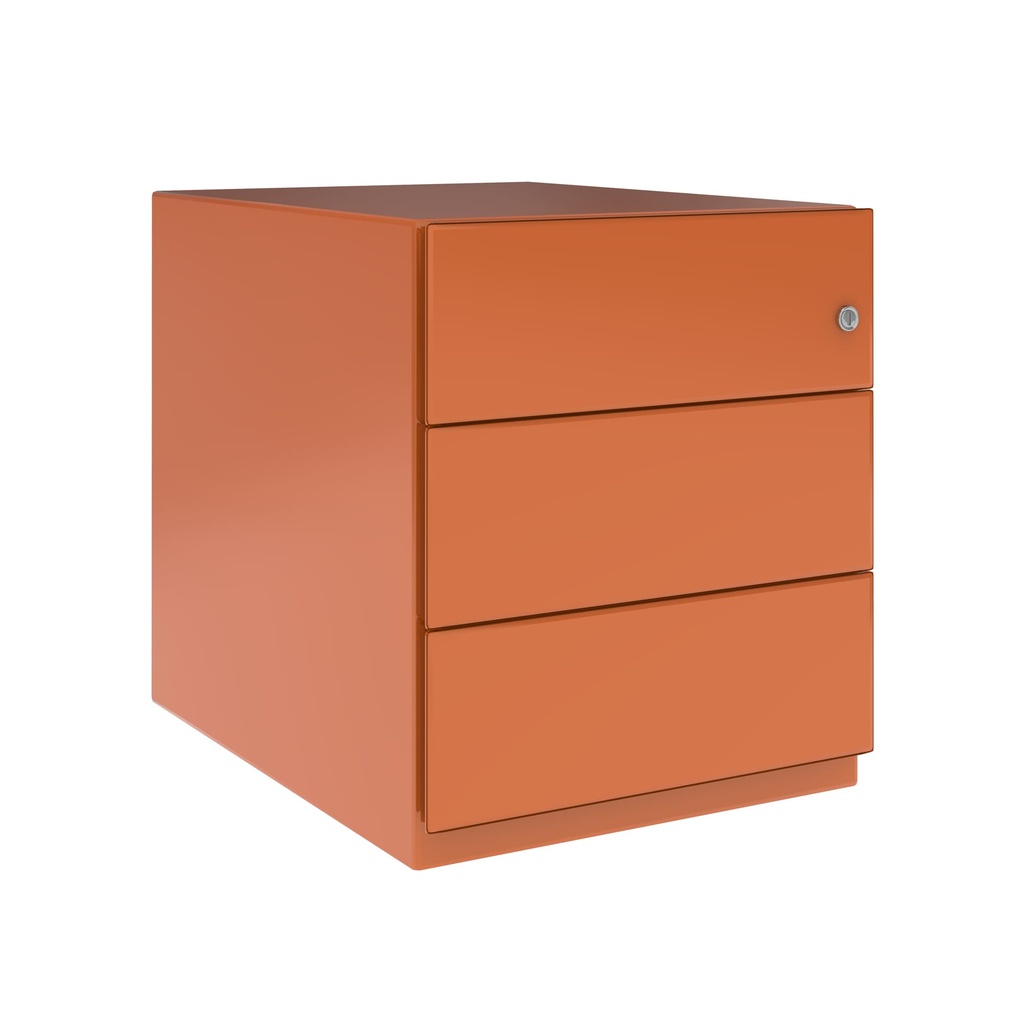 Cajonera móvil Bisley Note con 1 cajón personal y 1 de archivo en color naranja