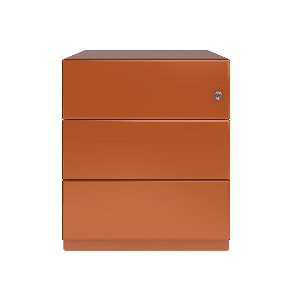 Cajonera móvil Bisley Note con 1 cajón personal y 1 de archivo en color naranja