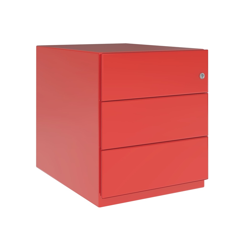Cajonera móvil Bisley Note con 1 cajón personal y 1 de archivo en color rojo cardenal