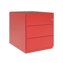 Cajonera móvil Bisley Note con 1 cajón personal y 1 de archivo en color rojo cardenal