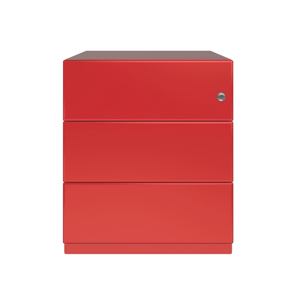 Cajonera móvil Bisley Note con 1 cajón personal y 1 de archivo en color rojo carmesí