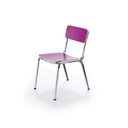 Silla infantil con estructura cromada y laminado morado