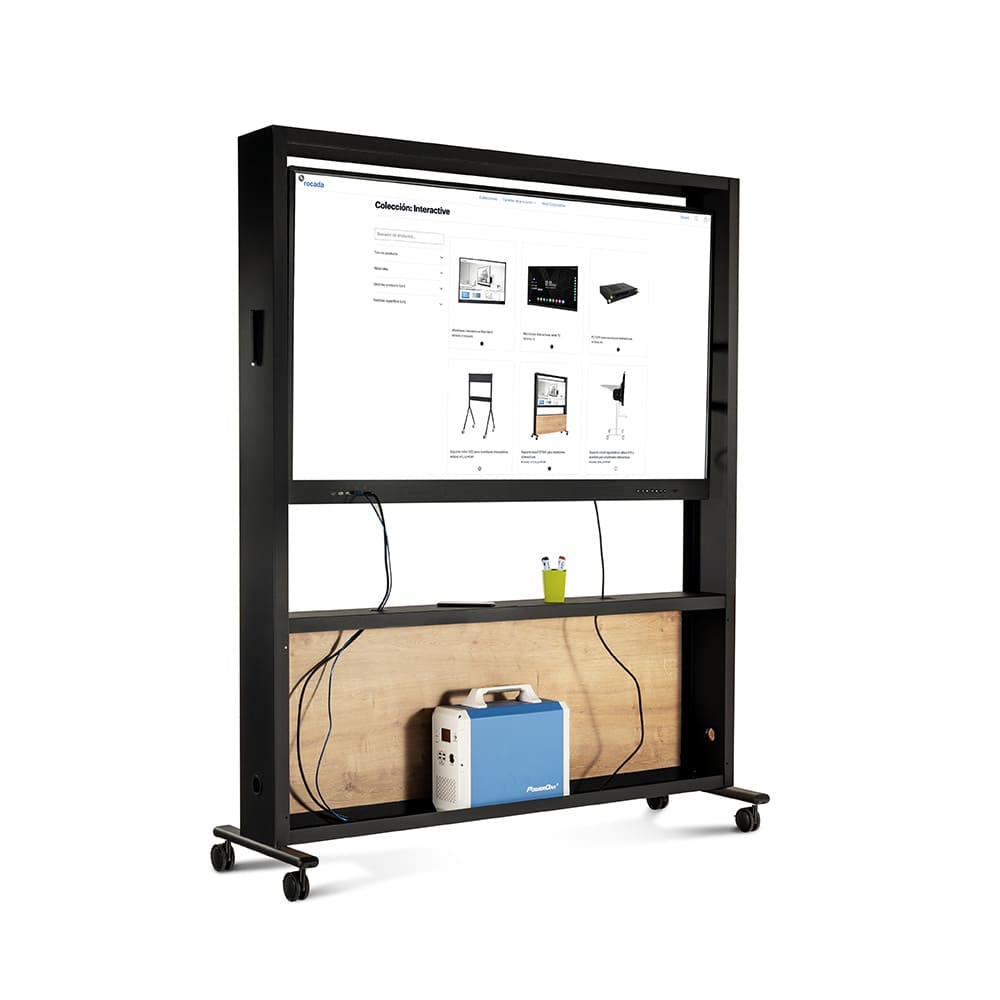 Soporte móvil para pizarras digitales con cuatro ruedas InteracST100