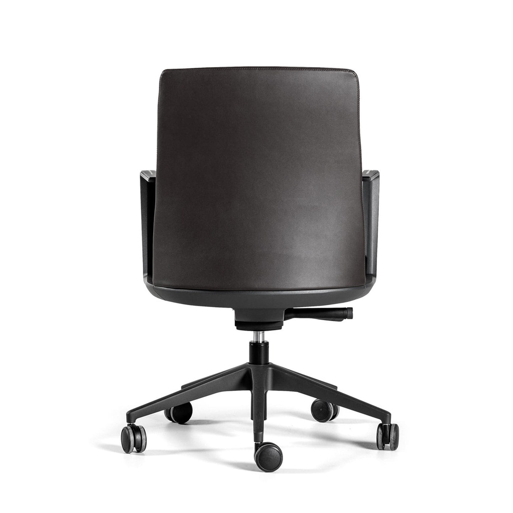 Silla de oficina en piel de vaca color negro