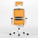 Silla ergonómica con cabecero A+S Work tapizada en color amarillo