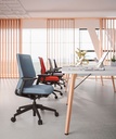 Silla ergonómica de oficina A+S Work tapizada en azul, rojo, gris y negro