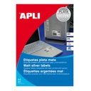Etiquetas plata mate A4 210 x 297 Apli