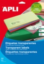 Etiquetas transparentes con cantos romos 48,5 x 25,4 mm. Apli 10050