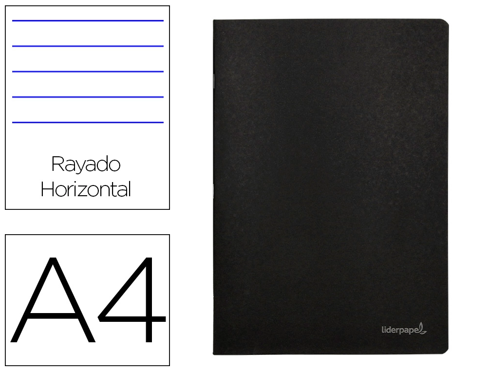 Libreta grapada A4 rayada 80 hojas Liderpapel