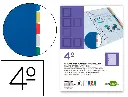 Separadores de plástico de colores 5 hojas 1/4 Liderpapel
