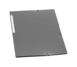 Carpeta de gomas plástico con tres solapas Folio gris Poligraf