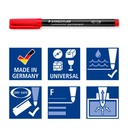 Rotulador permanente Staedtler Lumocolor 313 S rojo retroproyección punta superfina 0.4 mm Ref. 313-2