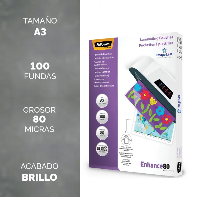 Funda de plastificar A4 216 x 303 mm 250 µ brillo Fellowes Preserve250