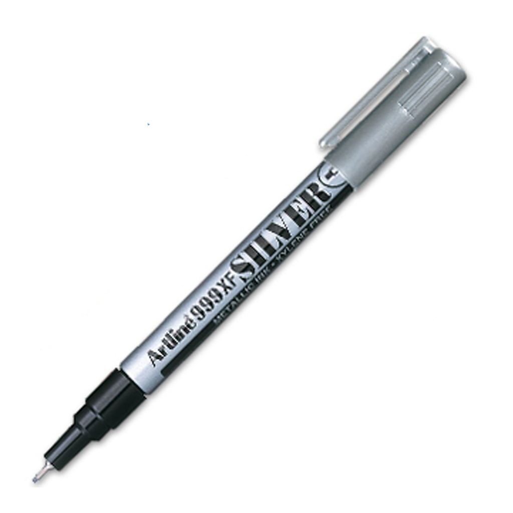 Rotulador permanente Artline 999XF plata punta fina