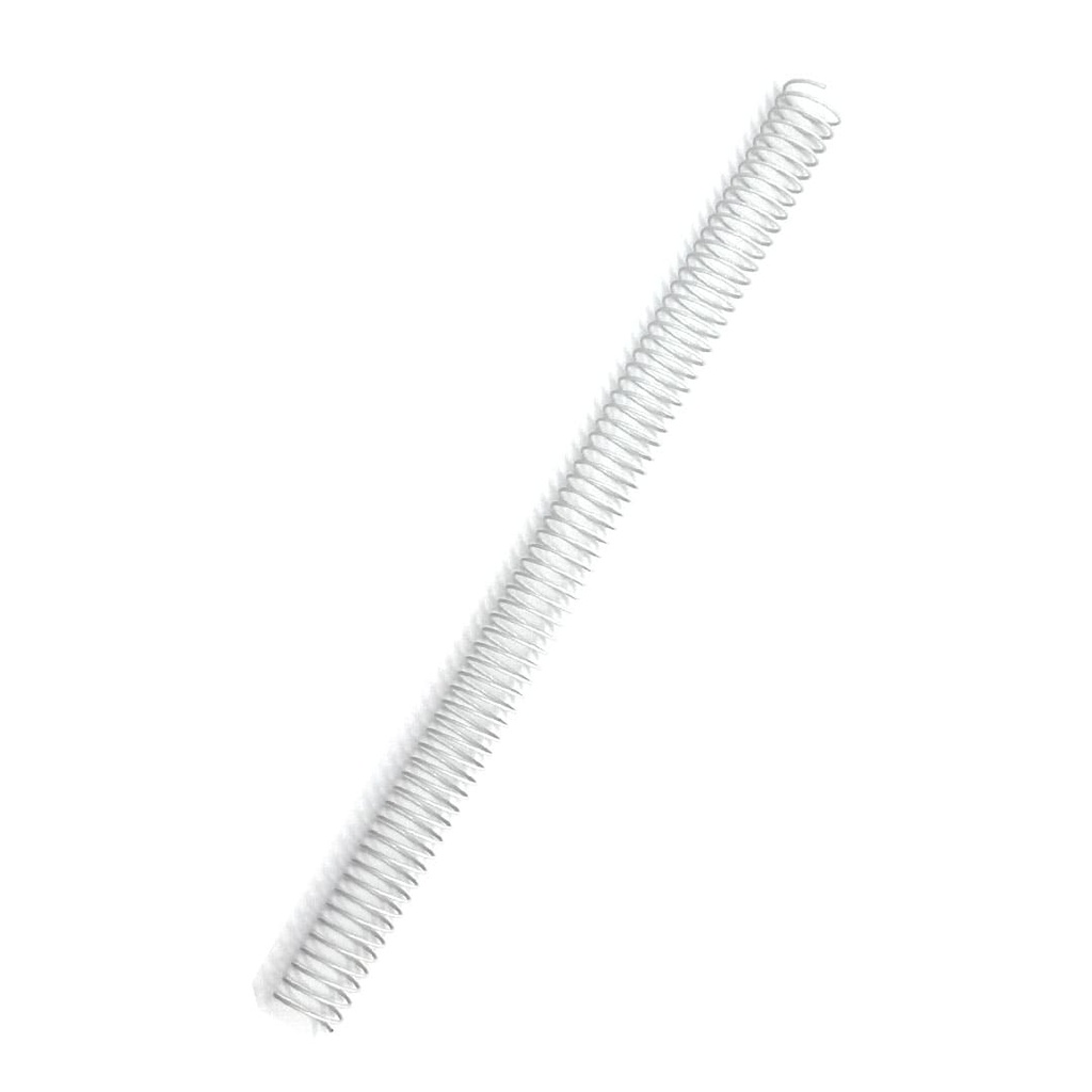 La espiral metálica para encuadernar blanco 22 mm de diámetro con paso 5:1 se distribuye en cajas de 100 espirales