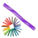 La espiral de encuadernación de plástico en acabado color 35 mm de diámetro y paso 3:1 se distribuye en cajas de 50 unidades)