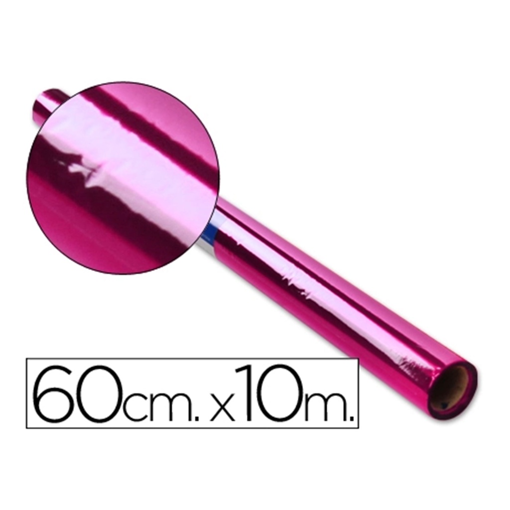 Rollo papel celofán rosa 60 cm x 10 m
