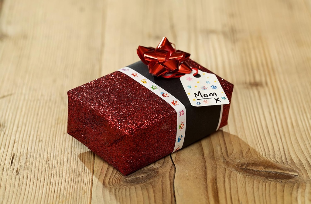 Regalo decorado con cinta decorativa Deco Rush de corazones (Pack dispensador con 3 recambios)