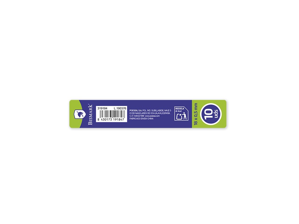 Blíster 10 repuestos de cuchilla para cutter ancho de 18 mm