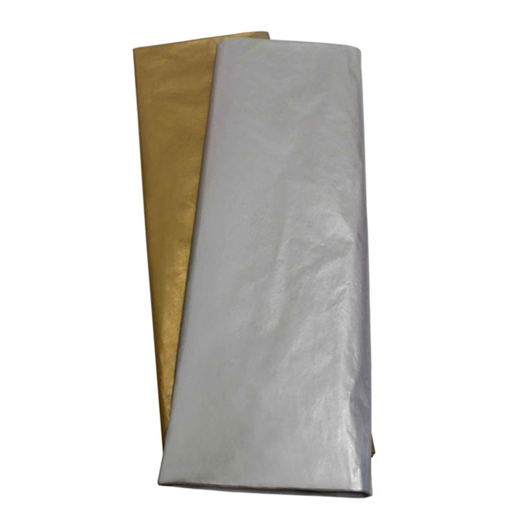 Papel de seda 50 x 75 cm. 10 hojas plata Fixo