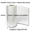 Medidas de ancho, longitud y mandril de la bobina para laminar Premium Digital Brillo 24 µ 290 mm x 250 m